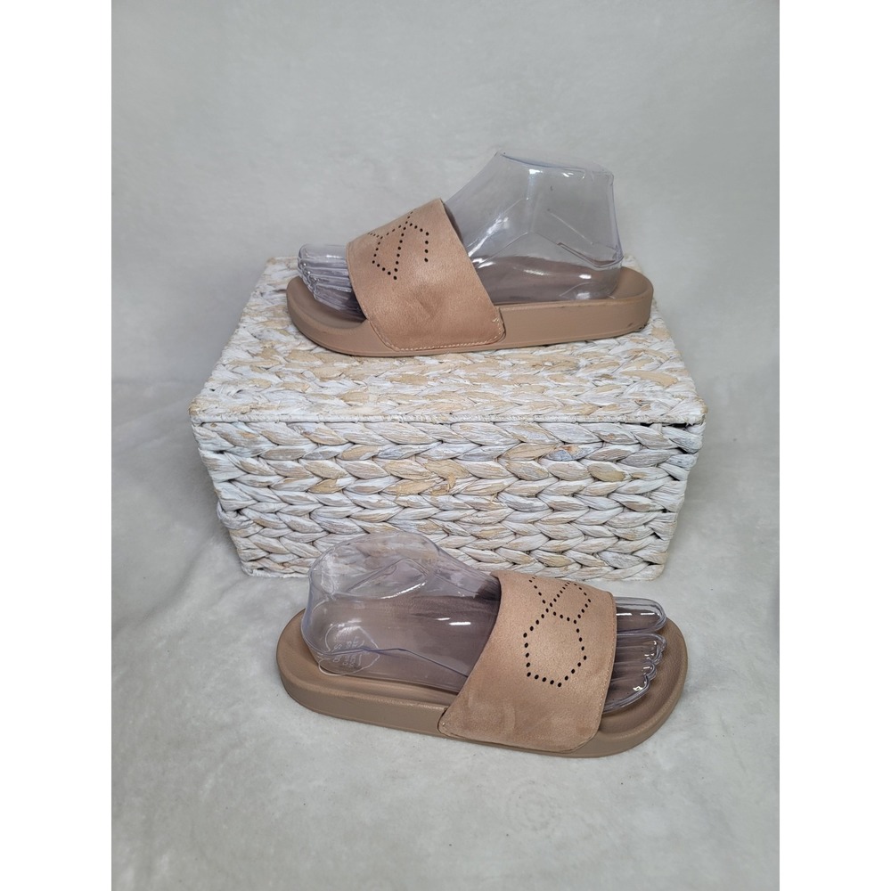 Oasis Y2K Cunky Bohemian Slides Sandals Vacation Beach Resortwear Size 8 Beige